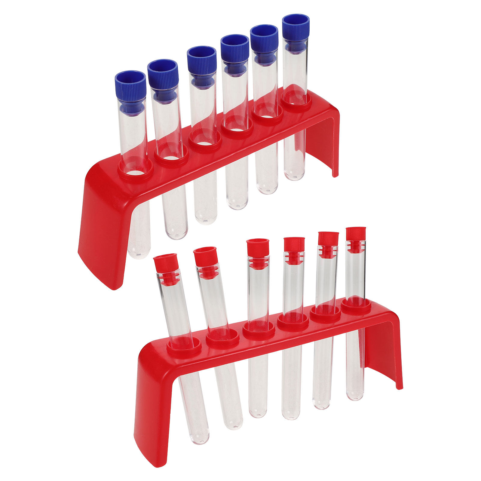 Science Kit - 2 Sets Kinder-Wissenschafts-Reagenzgläser, Kunststoff-Reagenzglashalter für pädagogische
