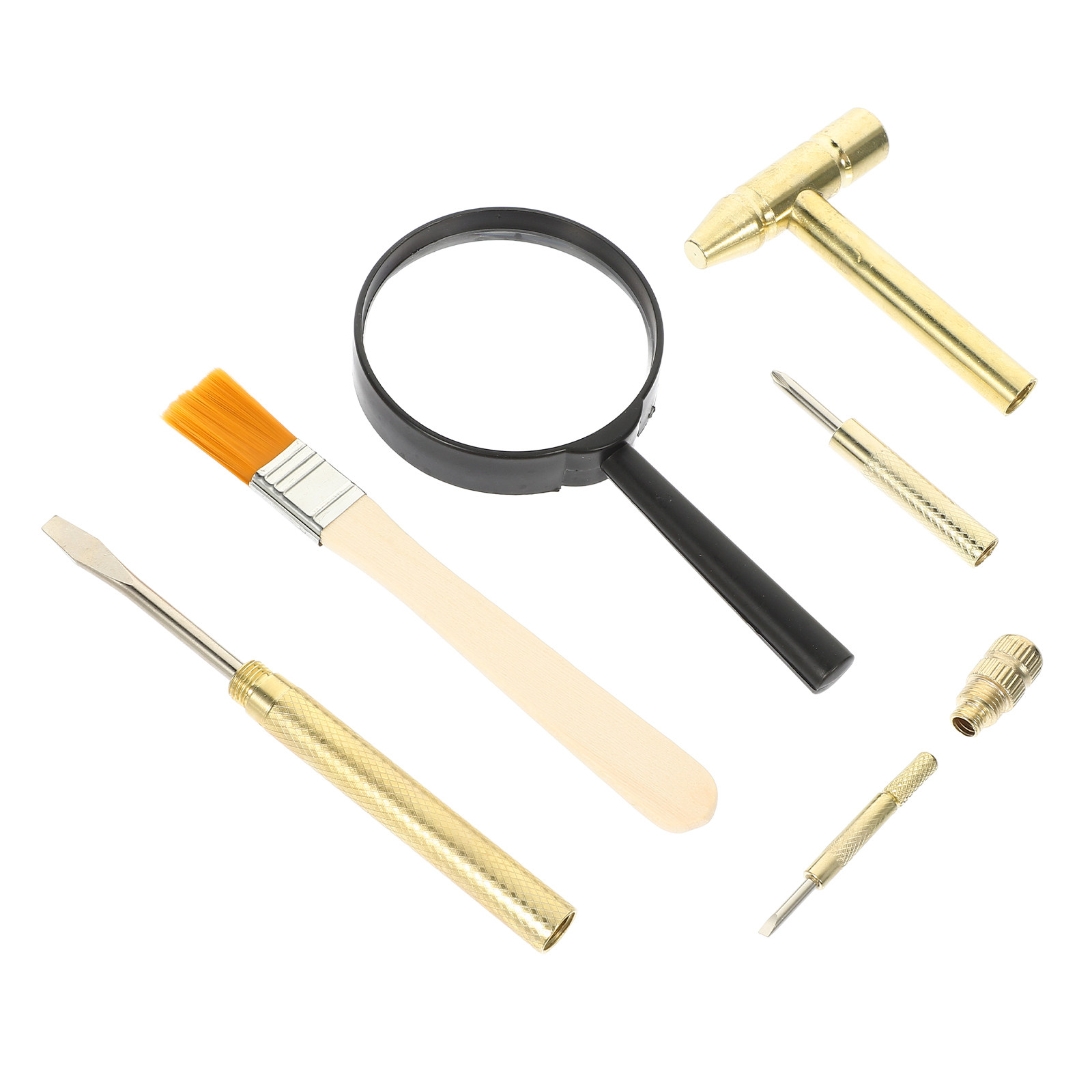 Science Kit - 1 Set Kinder-Ausgrabungswerkzeug-Set, robustes ABS-Metall, Holzhammer,
