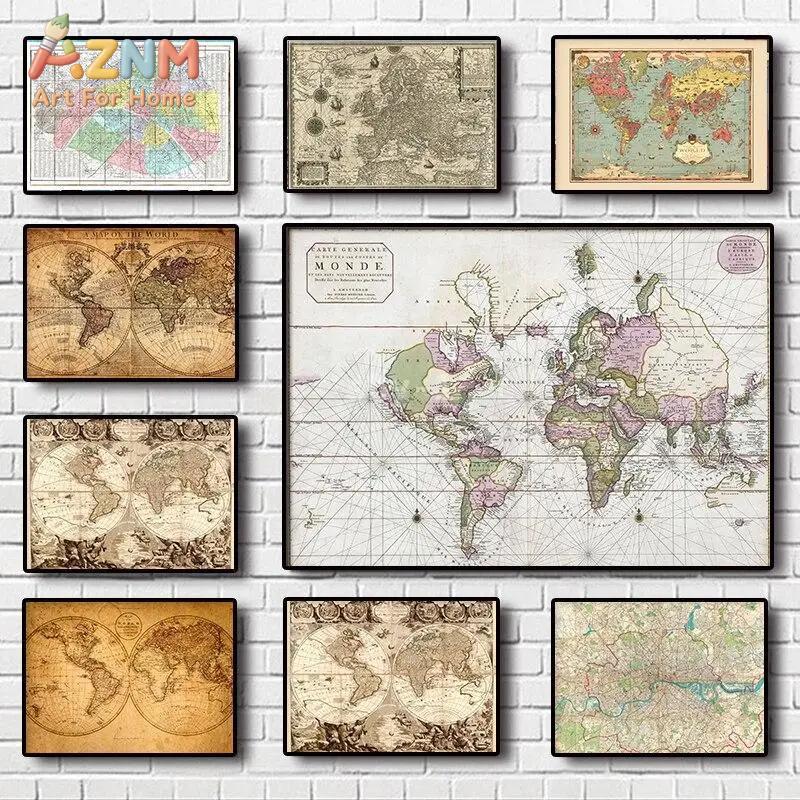 Vintage Weltkarten-Leinwanddru – Star Map Poster Bewertung und Preis